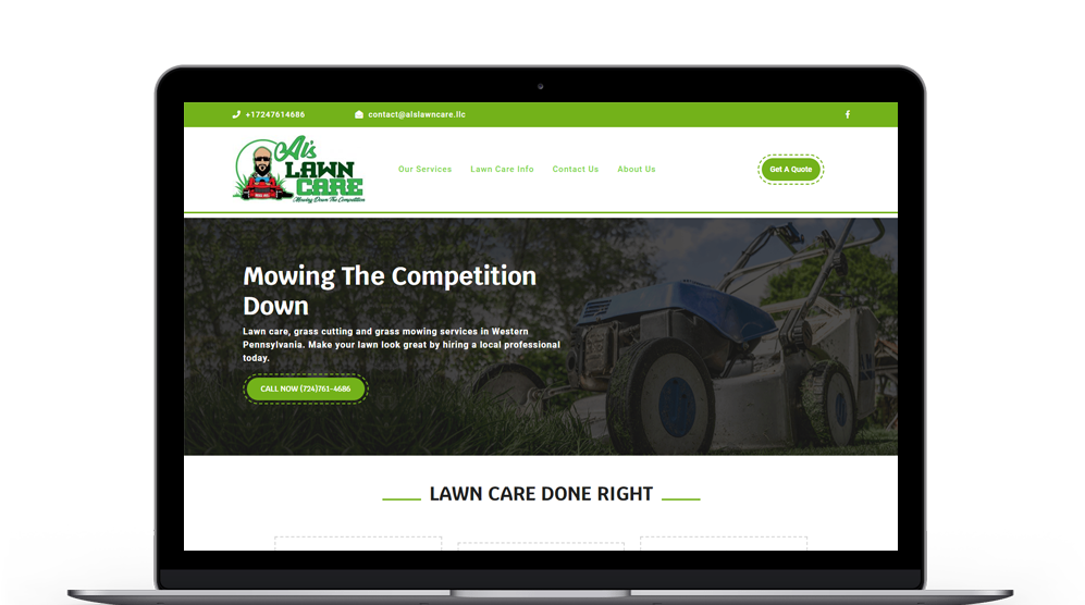 Al's Lawn Care Website and branding