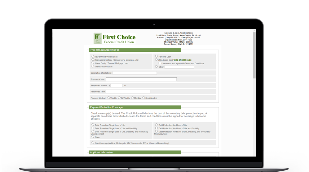 First Choice FCU Loan Application - OLD