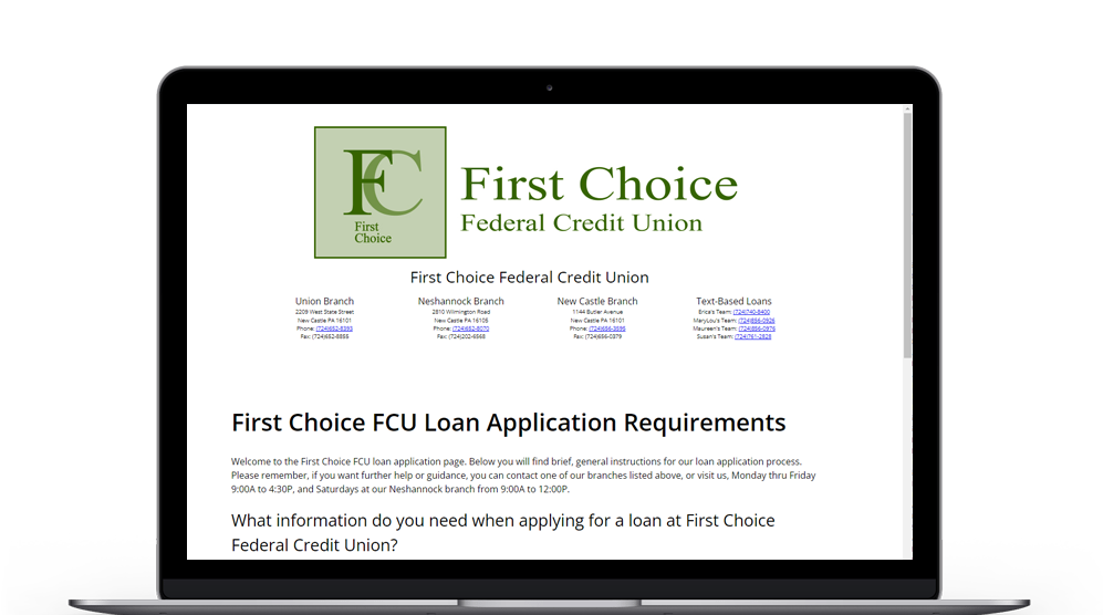First Choice FCU Loan Application